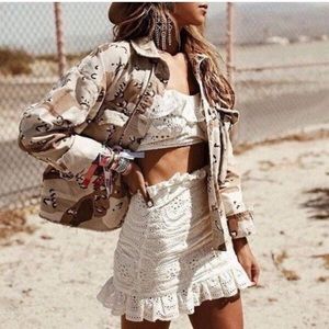 Lovers + Friends Charlotte eyelet mini skirt